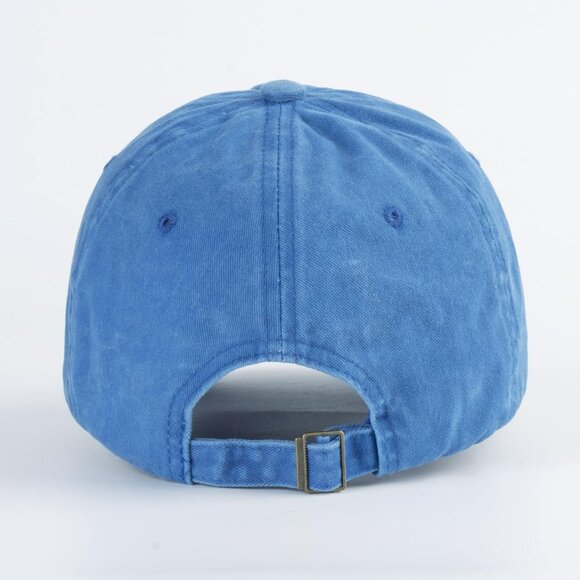 Unisex Washed-jewelry Blue Baseball Cap Cotton Fits Washed Denim Adjustable Hat - Picture 3 of 7